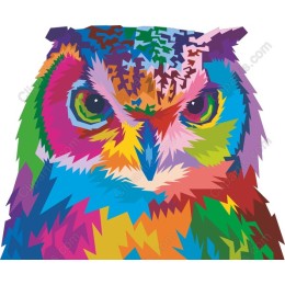 Vibrant Geometric Owl