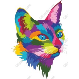 Colorful Cat Portrait