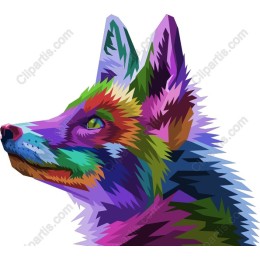 Vibrant Geometric Fox Head