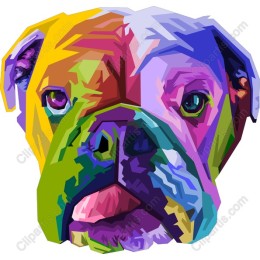 Colorful Geometric Dog Portrait