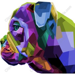 Geometric Dog - Colorful Artwork