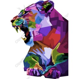Colorful Roaring Tiger