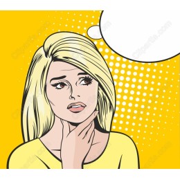 Pop Art Thoughtful Woman