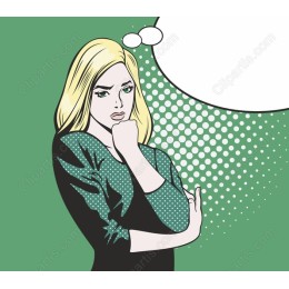 Contemplative Woman Retro