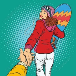 Vibrant Snowboarder Adventure