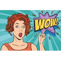 Surprised Woman with WOW! Pop Art