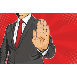 Assertive Businessman Hand Signal