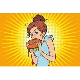 Burger Bliss: Joyful Woman