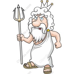 Regal Mythological Character with Trident