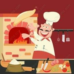 Cheerful Pizza Chef