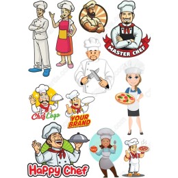 Chef Clipart Bundle - Vibrant for Culinary Branding