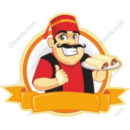 Cheerful Chef Holding Burritos