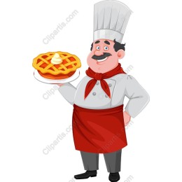 Cheerful Chef with Pie