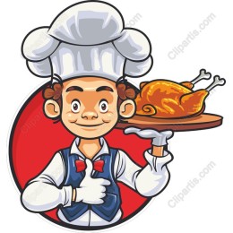 Cheerful Chef with Roasted Chicken