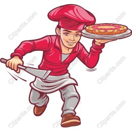 Playful Chef with Pizza
