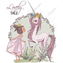 Lovely Tale - Enchanting Unicorn and Girl