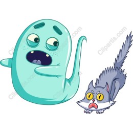 Playful Ghost and Cat