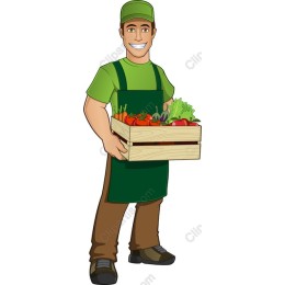 Cheerful Farmer with Fresh Vegetables