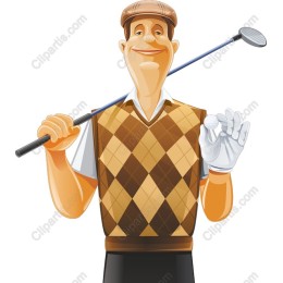 Cheerful Golfer Vintage
