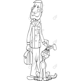 Friendly Character and Dog