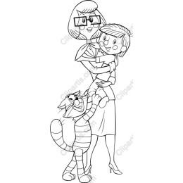 Whimsical Family & Cat