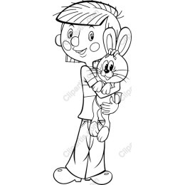 Joyful Boy and Bunny