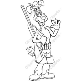 Whimsical Hunter Dog Cartoon