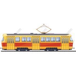 Classic Yellow and Red Tram
