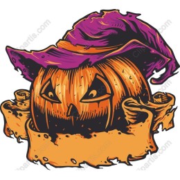 Halloween Pumpkin with Witch Hat