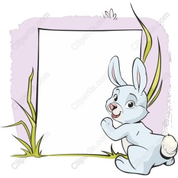 Playful Bunny Blank Card