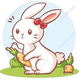 Cute Bunny with Carrot