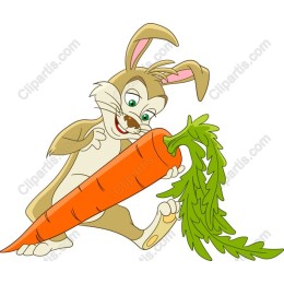 Cheerful Rabbit with Carrot