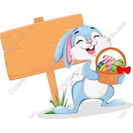 Happy Easter Bunny with Basket