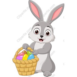 Adorable Easter Bunny with Colorful Eggs