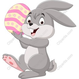Joyful Bunny with Easter Egg