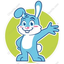 Blue Cartoon Bunny