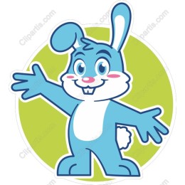 Cheerful Blue Bunny