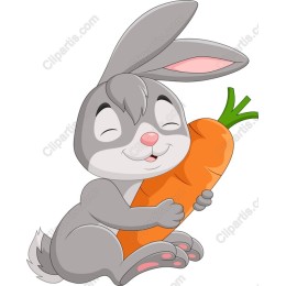 Happy Bunny Embracing Carrot