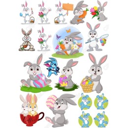 Easter Bunny Clipart Bundle - 15 Adorable