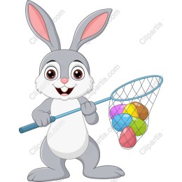 Easter Bunny with Colorful Eggs
