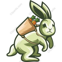 Charming Rabbit with Carrots
