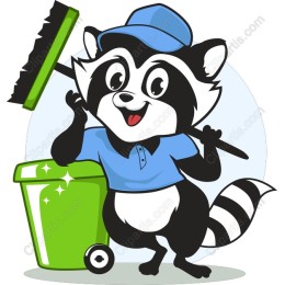 Cheerful Clean-Up Raccoon