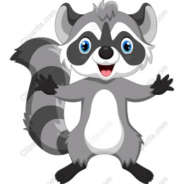 Cheerful Cartoon Raccoon