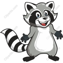 Cheerful Cartoon Raccoon