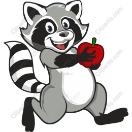 Charming Raccoon with Apple