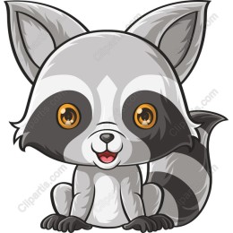 Adorable Cartoon Raccoon