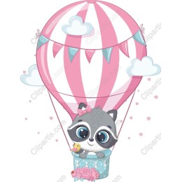 Whimsical Raccoon Hot Air Balloon
