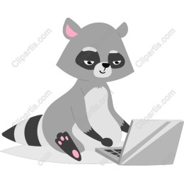 Raccoon on Laptop