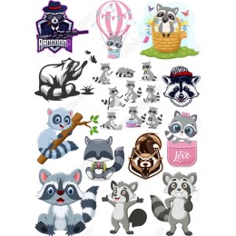 Raccoon Bundle: Adorable Cliparts Collection