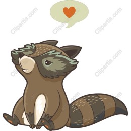 Charming Raccoon with Heart